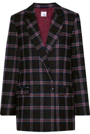 Iris & Ink Kristin Double-Breasted Checked Wool-Blend Blazer