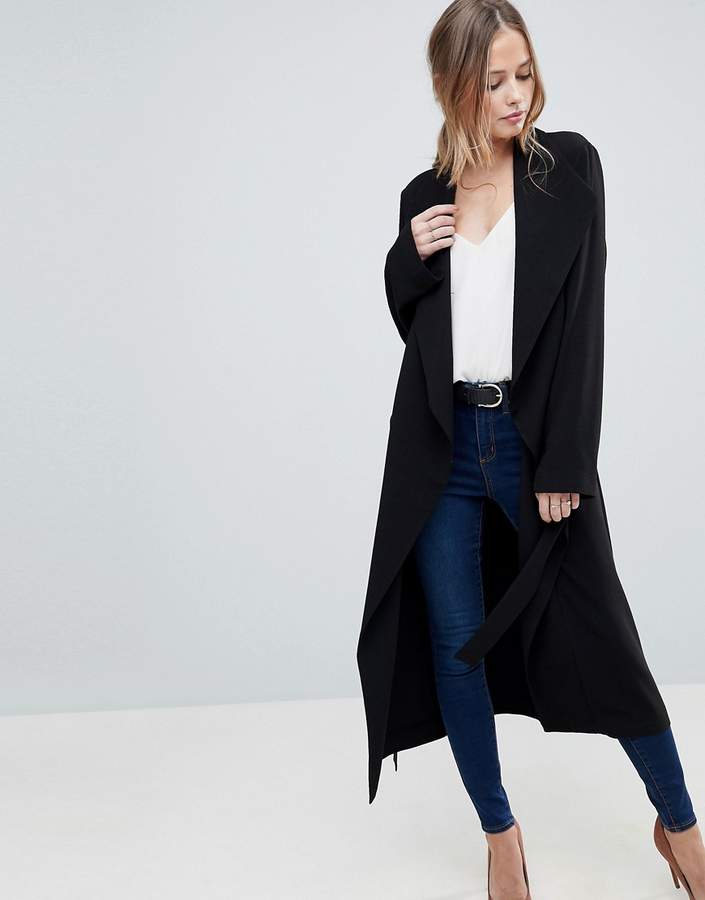 – Trenchcoat mit Wasserfallkragen