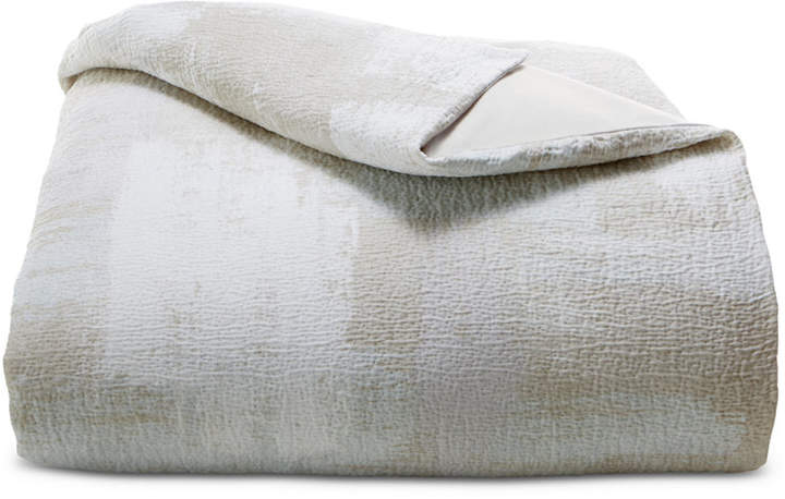 Cotton Textured Brushstroke King Duvet Cover, Created for Macy's Bedding