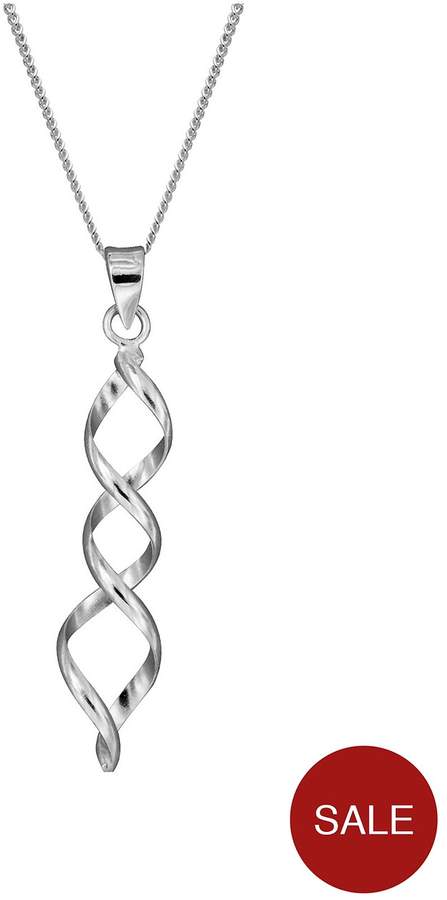 The Love Silver Collection STERLING SILVER POLISHED SPIRAL DROP NECKLACE