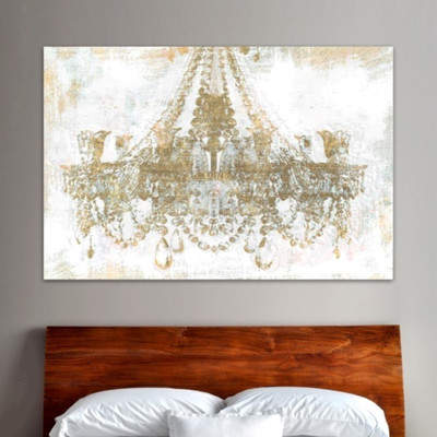 Wayfair 'Gold Diamonds Faded' Graphic Art on Wrapped Canvas