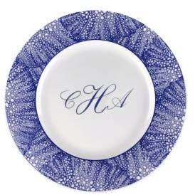 Personalized Sea Fan Blue Salad Plate