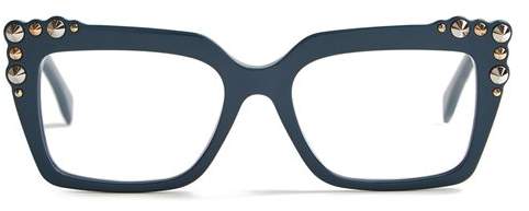 Stud-embellished square-frame glasses