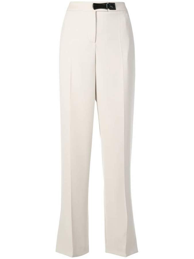 leather trim trousers