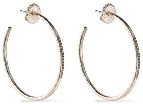 Silver Diamond Hoop Earrings