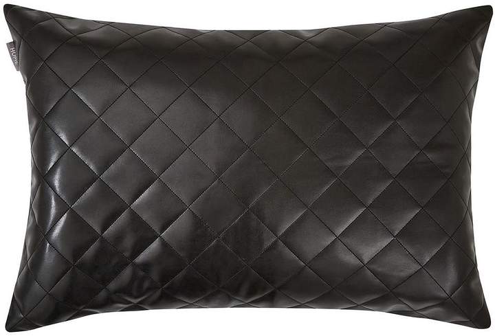 Myleene Klass Home Black Quilted Leather Effect Cushion