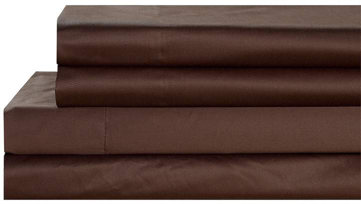 NMK 600 Thread Count Cotton Sheet Set & Pillowcase Pair - Chocolate