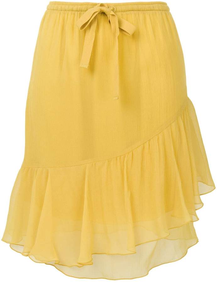 asymmetric frill skirt