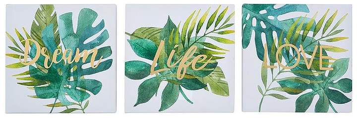 Tropical Leaves Wall Art Trio