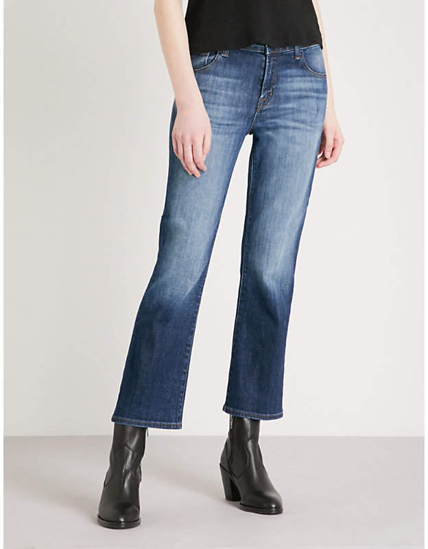 Aubrie cropped bootcut high-rise jeans