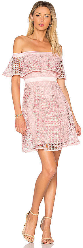 \Off Shoulder Lace Dress in Pink
