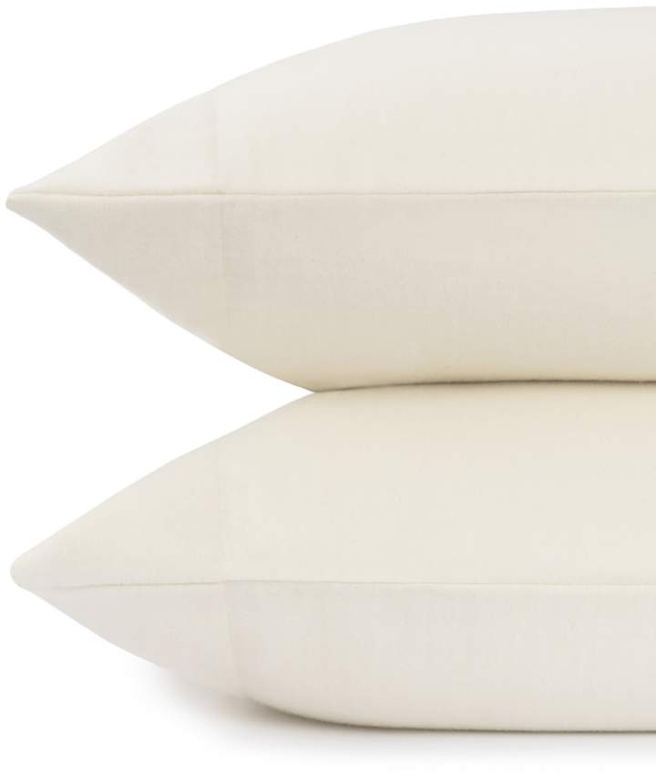 Luxe Cream Herringbone Flannel King Pillowcases - Set of 2