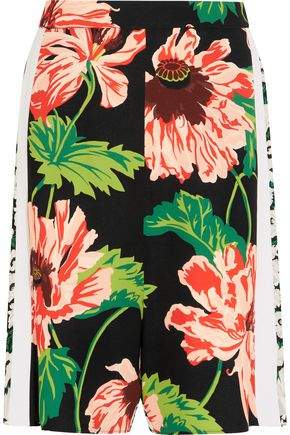 Zandra Floral-Print Stretch-Crepe Shorts