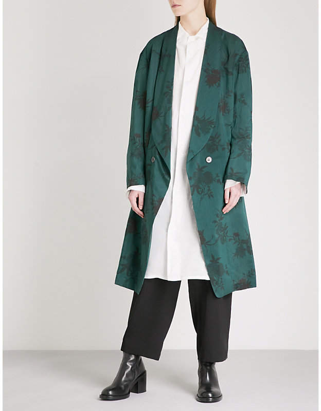 Ys Floral-print cotton-blend jacket