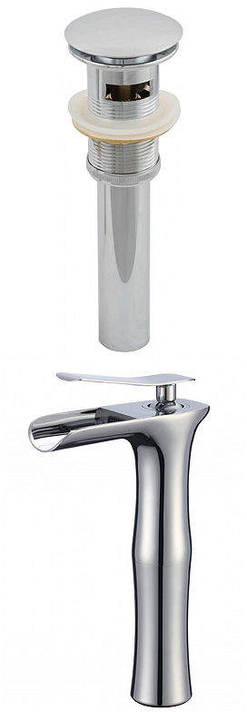Deck Mount CUPC Approved Brass Faucet Set In Chrome Color - Overflow Drain Incl.