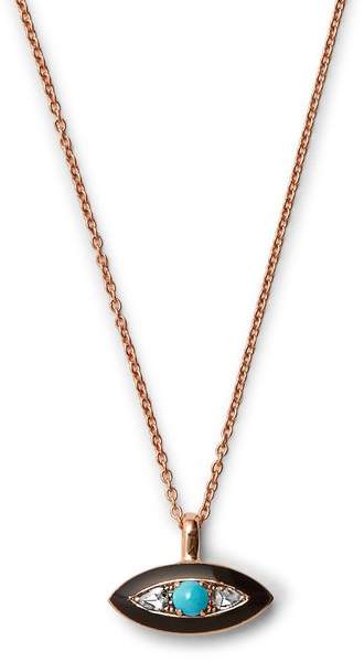 SELIM MOUZANNAR Diamond, enamel & rose-gold necklace