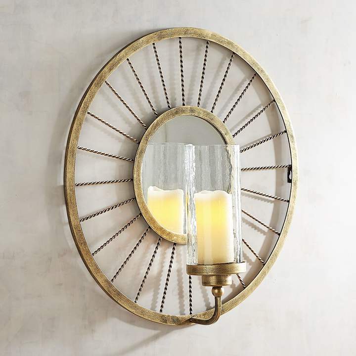 Oval Rope Framed Candle Holder Wall Sconce