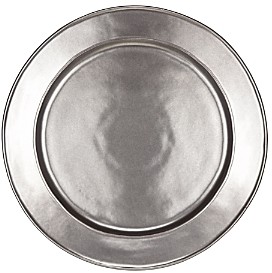 Pewter Stoneware Round Charger