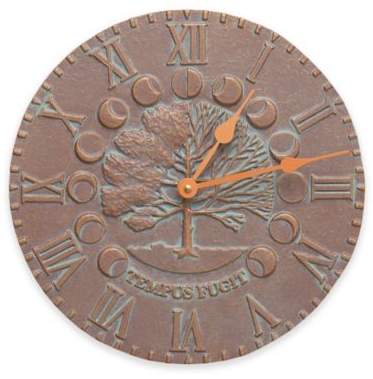 Whitehall Products 12-Inch Times and Seasons Indoor/Outdoor Clock in Copper