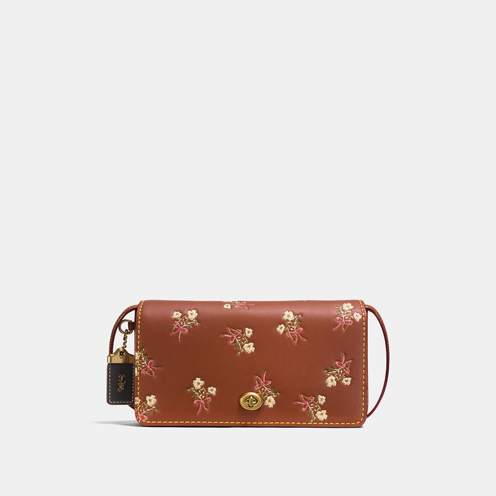 Dinky In Glovetanned Leather With Floral Bow Print
