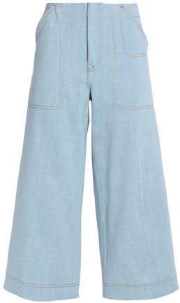 Cropped High-Rise Wide-Leg Jeans
