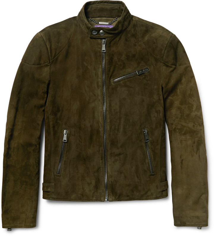 Ralph Lauren Purple Label Randall Suede Biker Jacket ShopStyle