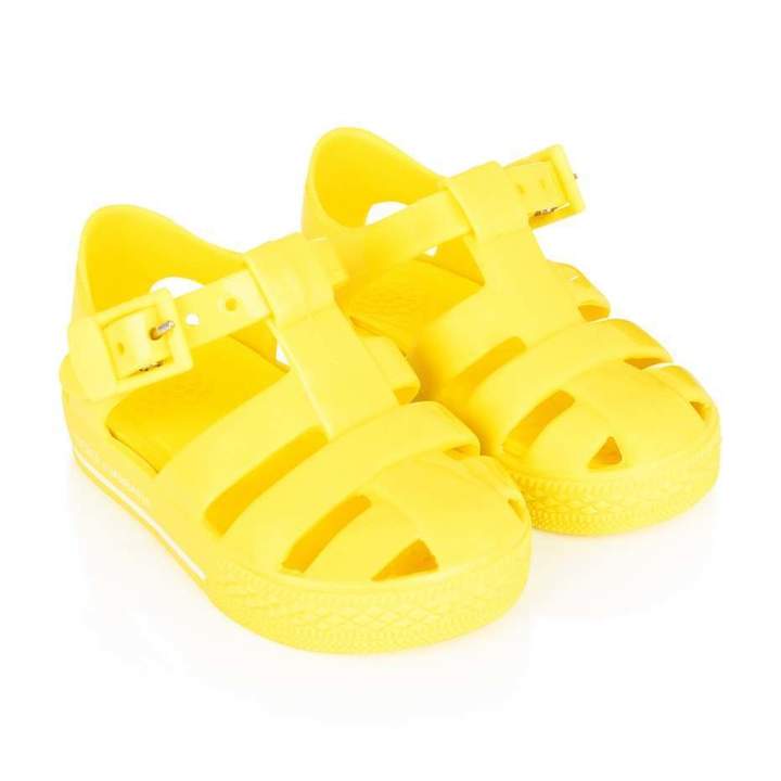 Dolce & GabbanaYellow Branded Jelly Sandals