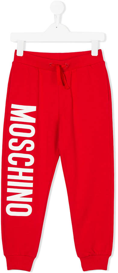 Moschino Kids logo print lounge trousers