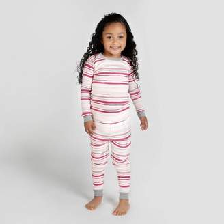 Burt's Bees Baby® Toddler Girls' Stripped Organic Cotton Pajama Set - Pink/White