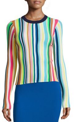 Vertical Striped Rainbow Pullover