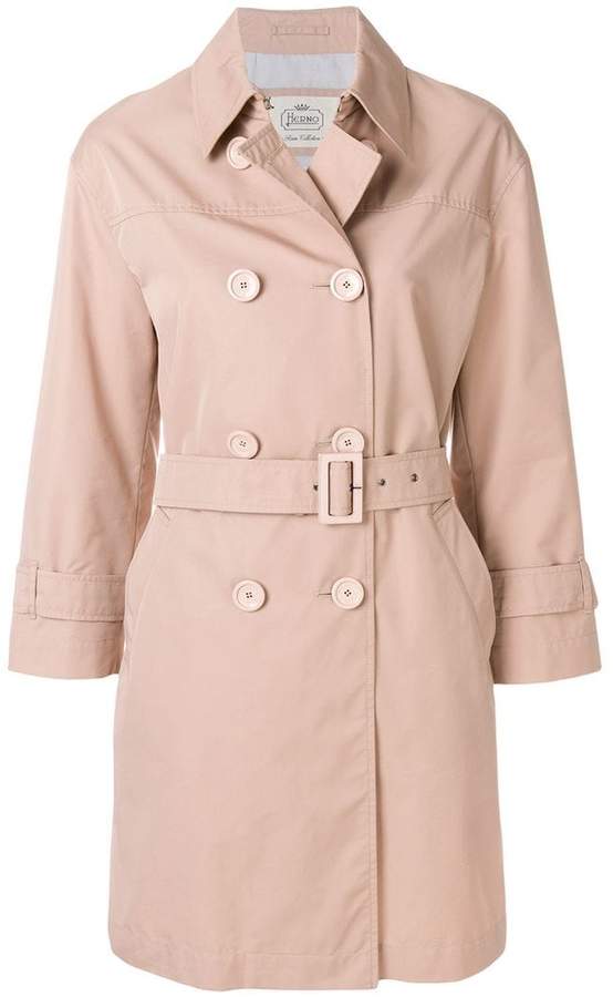cropped sleeve trench coat