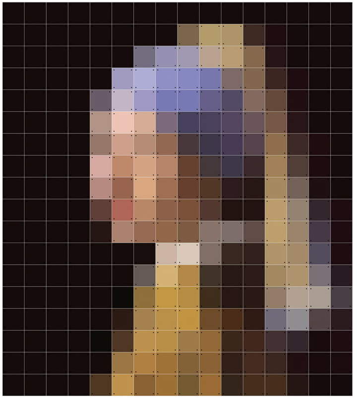 IXXI - Mädchen mit dem Perlenohrring (Pixel), 160 x 180 cm