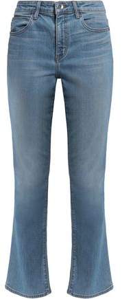 Distressed Mid-Rise Flared Jeans
