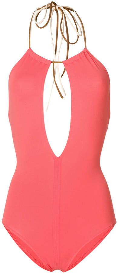 Pink Halter Neck Swimsuit