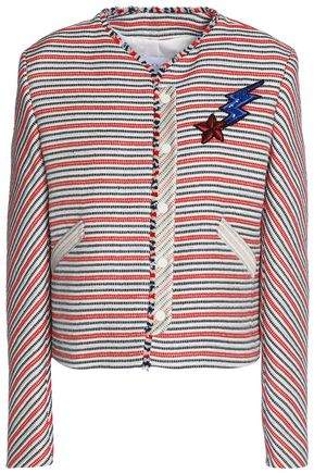 Paris Appliquéd Striped Cotton-Blend Jacquard Jacket