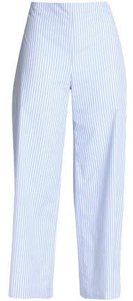 Striped Cotton-Poplin Wide-Leg Pants