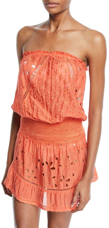 Kalani Embroidered Strapless Coverup Dress