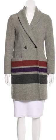 Wool Blend Knee-Length Coat