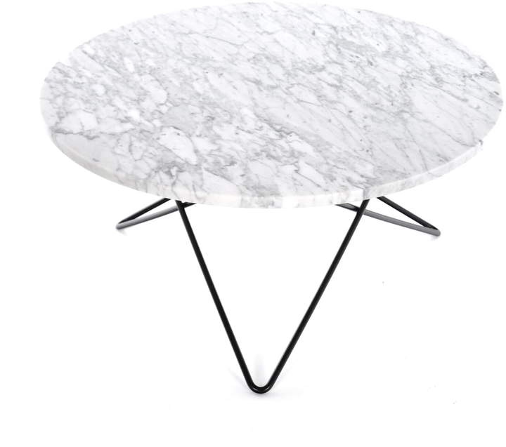 Ox Denmarq - O Couchtisch Ø 80 cm, schwarz / Marmor weiß