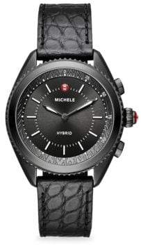 Leather-Strap Hybrid Smartwatch