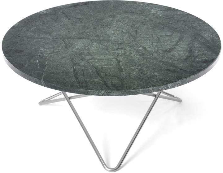 Ox Denmarq - O Couchtisch Ø 80 cm, edelstahl / Marmor Grün