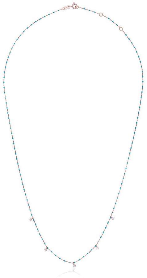 Gigi Clozeau Blue 5 Diamond 18k Rose Gold Necklace