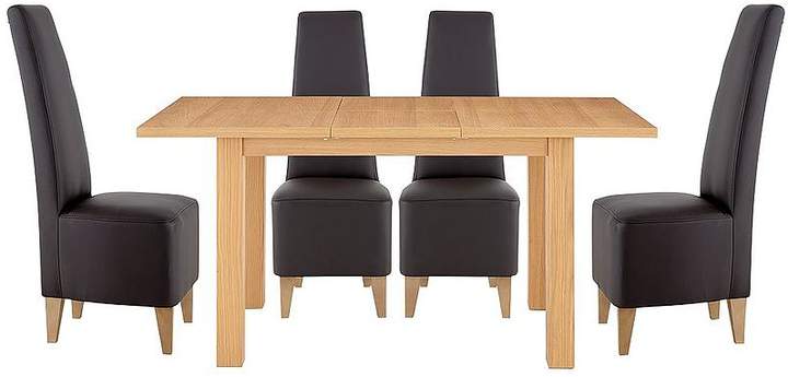Primo 120-160 Cm Extending Dining Table + 4 Manhattan Chairs