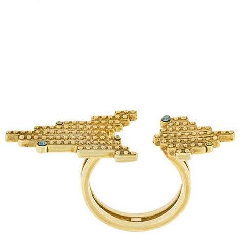 Charlotte Valkeniers Vergoldeter 'Digit' Sterlingsilberring