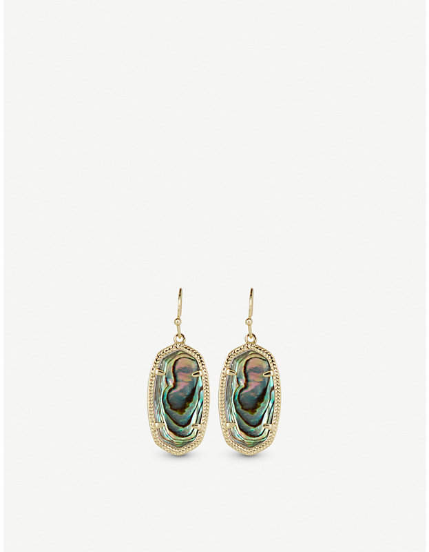 Dani 14ct gold-plated Abalone Shell drop earrings