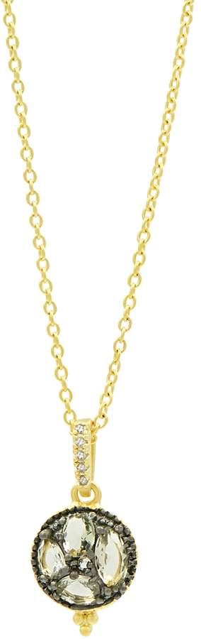 Rose d'Or Pave Cluster Pendant Necklace, 16