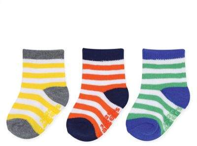Size 3-12M 3-Pack Stripe Crew Socks