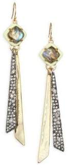 Elements Crystal & 10K Yellow Gold Tassel Earrings