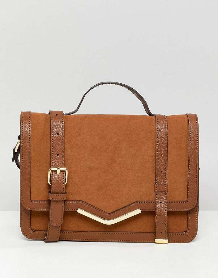 DESIGN v-bar structured satchel bag