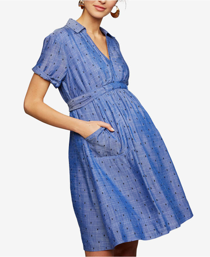 Maternity Chambray Shirtdress